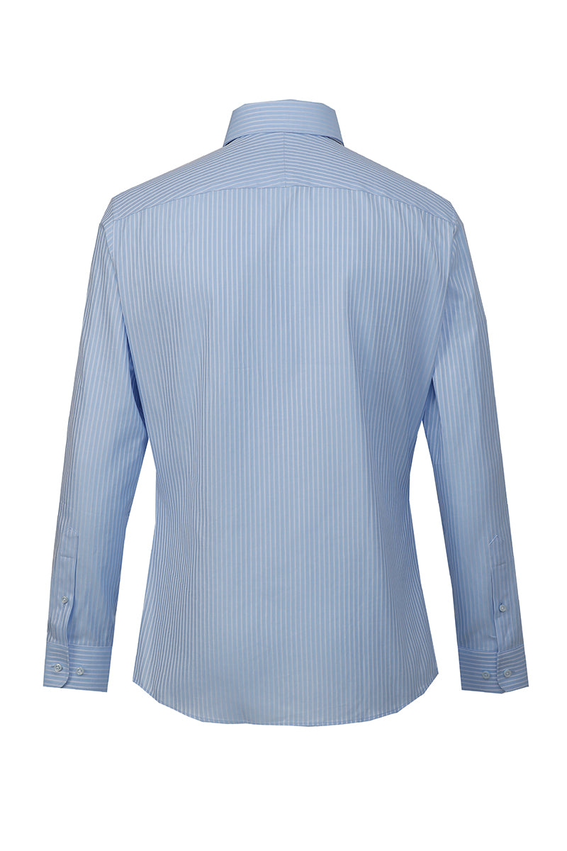Light Blue Striped Tailored Dress Shirt
