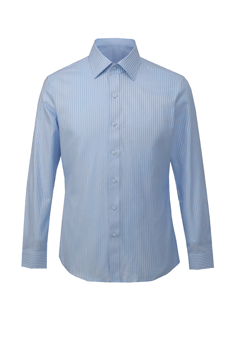 Light Blue Striped Tailored Dress Shirt
