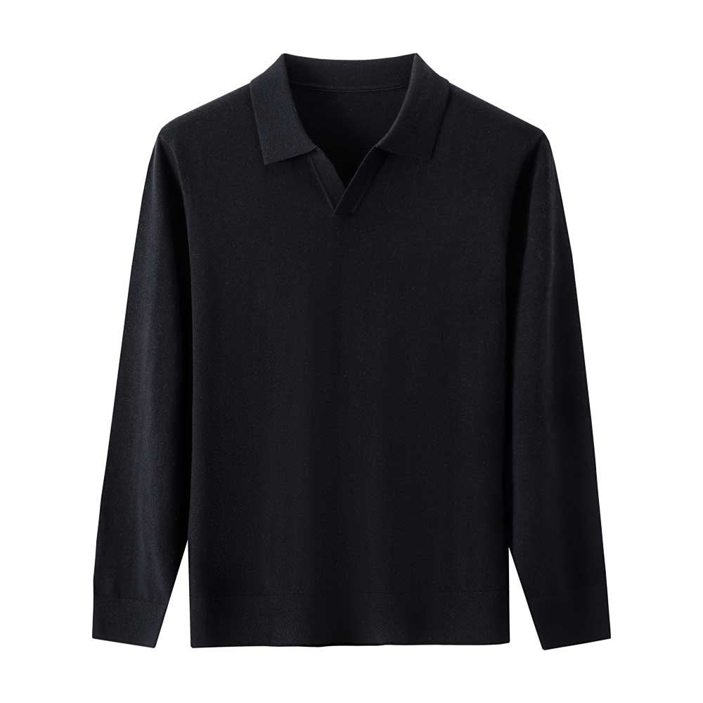 Buttonless Long Sleeve Polo